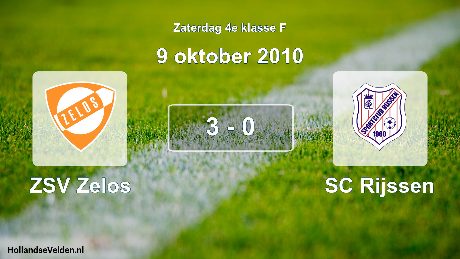 Total number of matches played: ZSV Zelos - SC Rijssen 3 - 0 (9 October 2010)
