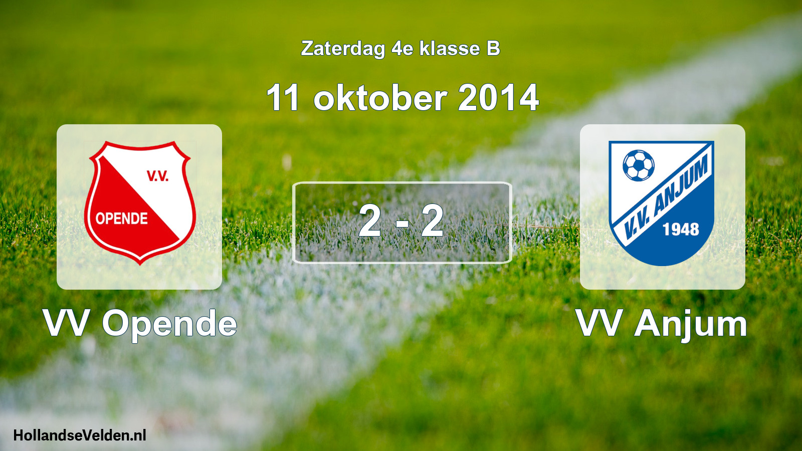 Total number of matches played: VV Opende - VV Anjum 2 - 2 (11 October 2014)