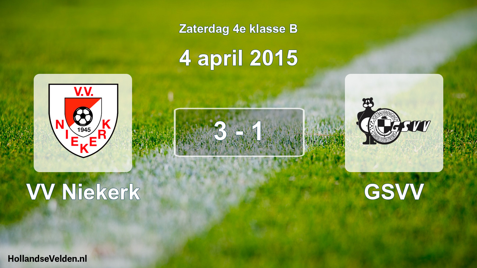 Total number of matches played: VV Niekerk - GSVV 3 - 1 (4 April 2015)