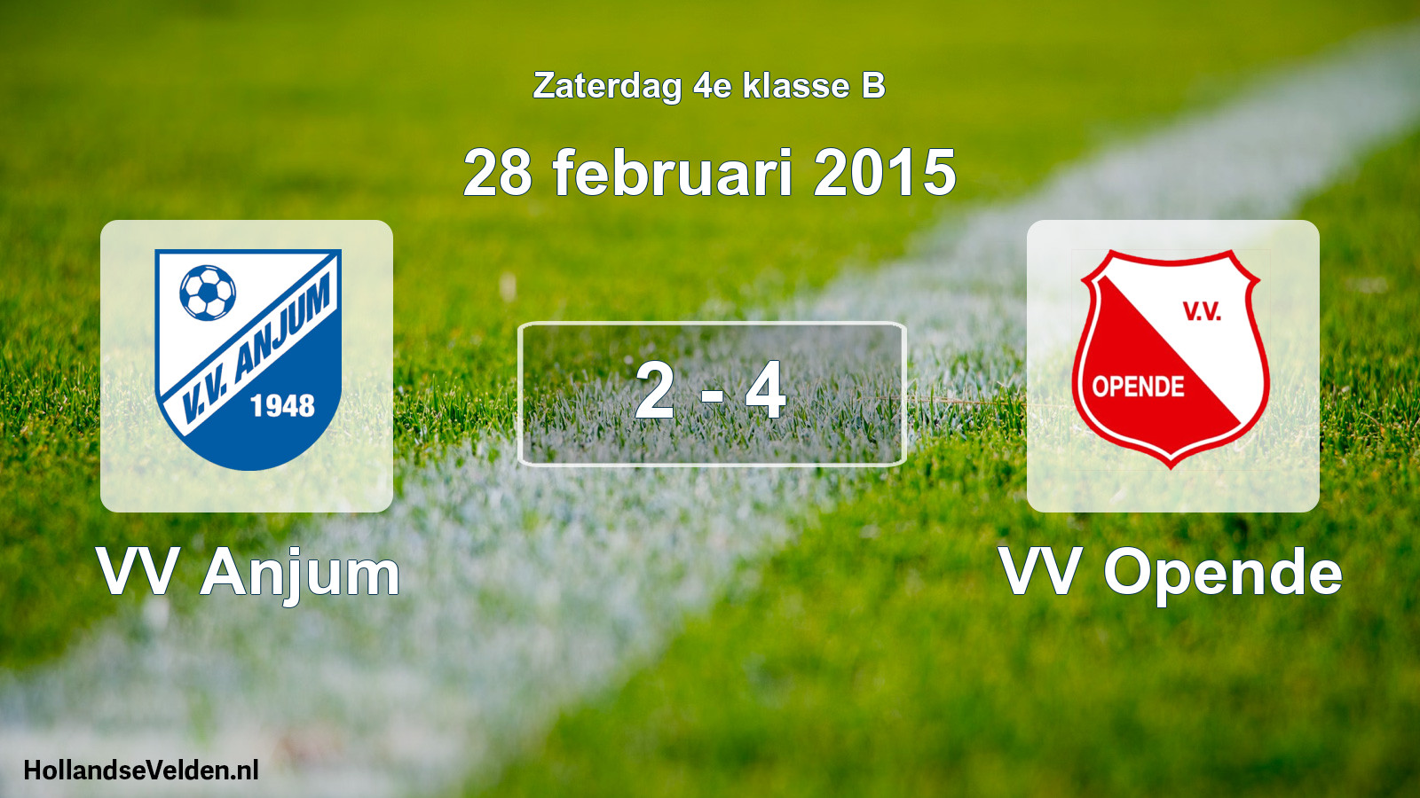 Total number of matches played: VV Anjum - VV Opende 2 - 4 (28 February 2015)