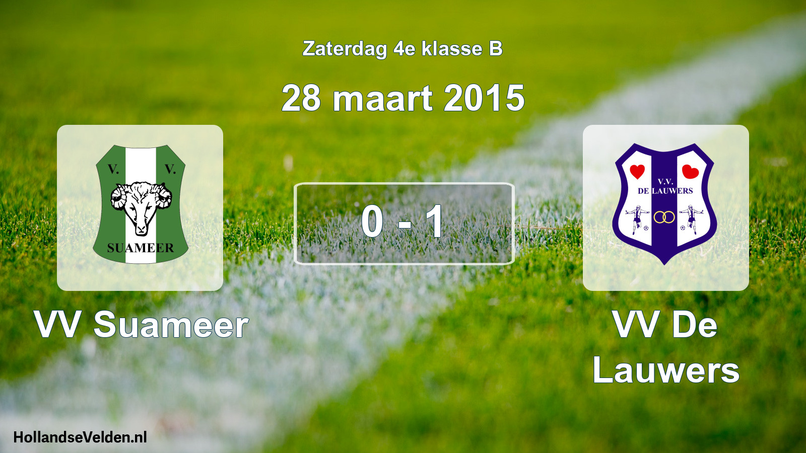 Total number of matches played: VV Suameer - VV De Lauwers 0 - 1 (28 March 2015)