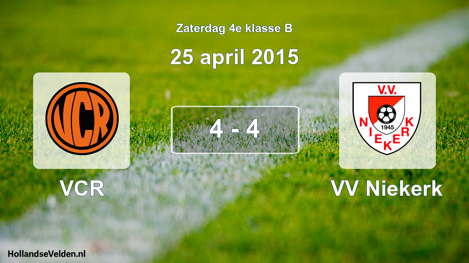 Total number of matches played: VCR - VV Niekerk 4 - 4 (25 April 2015)