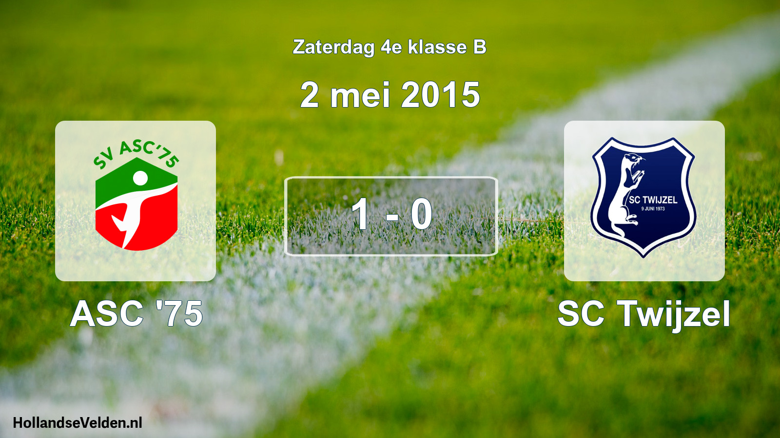 Total number of matches played: ASC '75 - SC Twijzel 1 - 0 (2 May 2015)