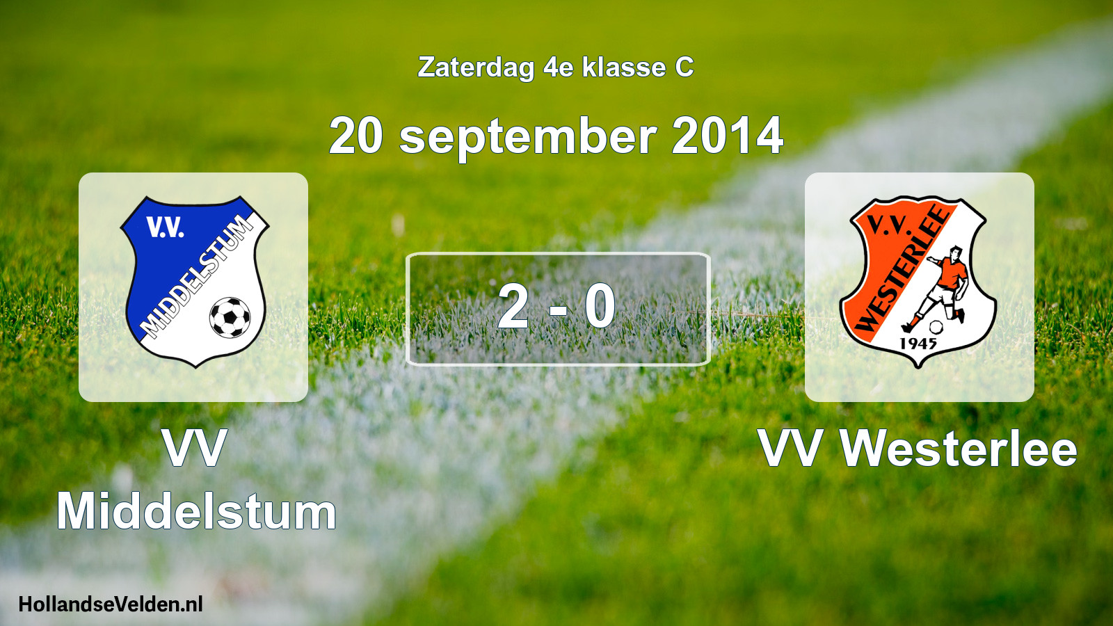 Total number of matches played: VV Middelstum - VV Westerlee 2 - 0 (20 September 2014)