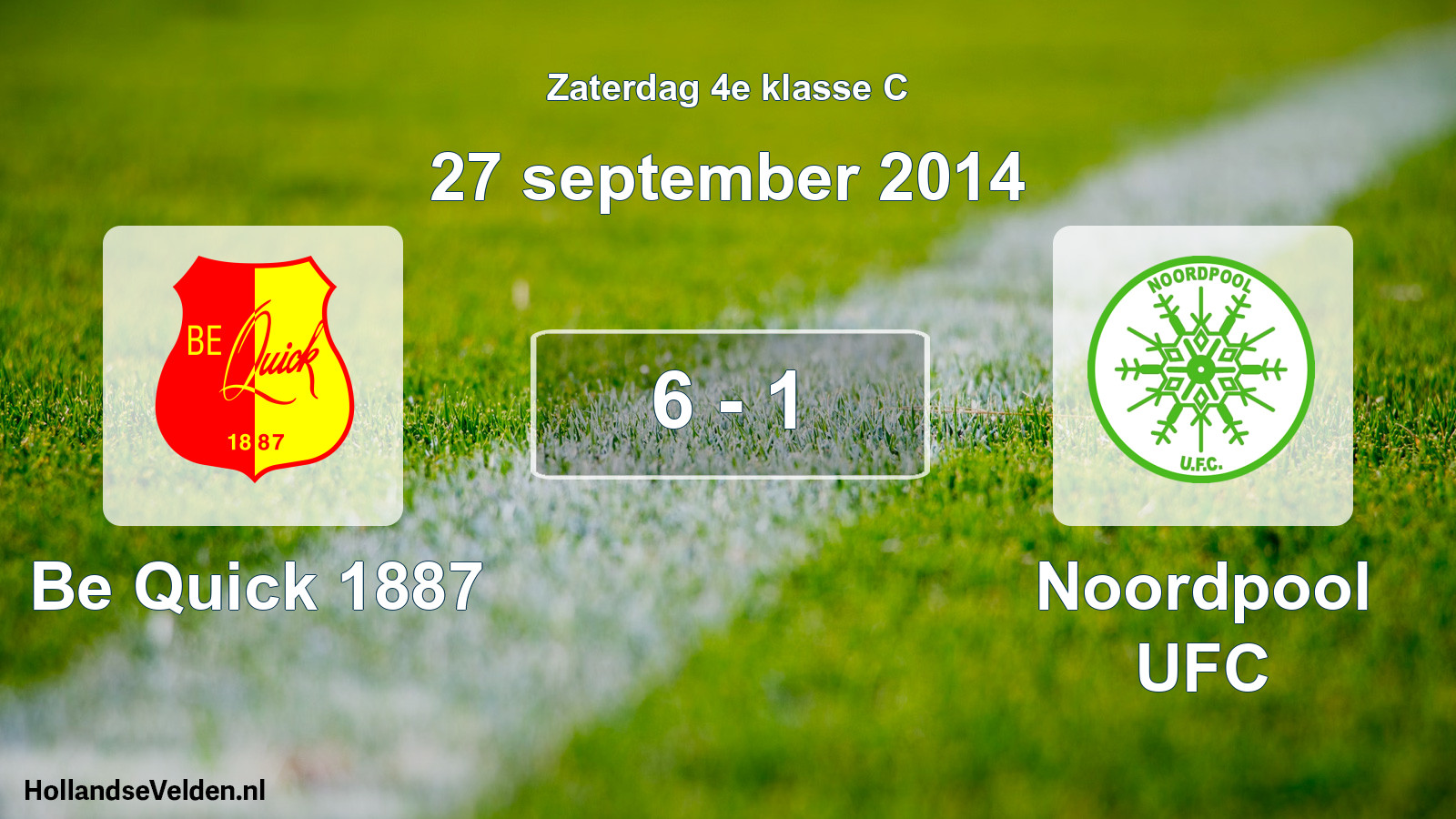 Total number of matches played: Be Quick 1887 - Noordpool UFC 6 - 1 (27 September 2014)