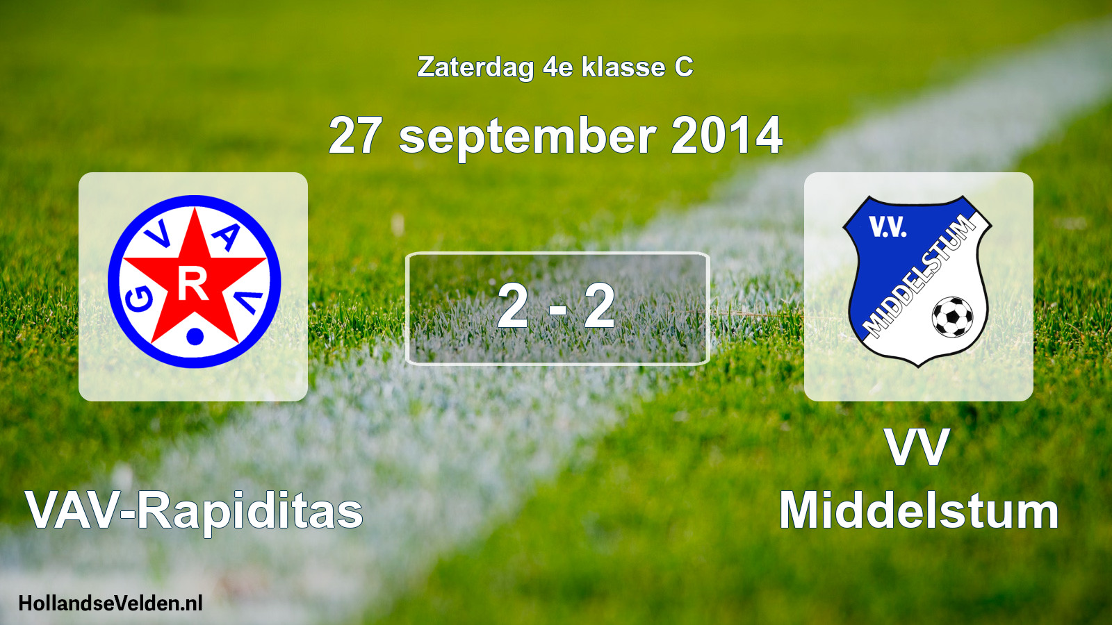 Total number of matches played: GVAV-Rapiditas - VV Middelstum 2 - 2 (27 September 2014)
