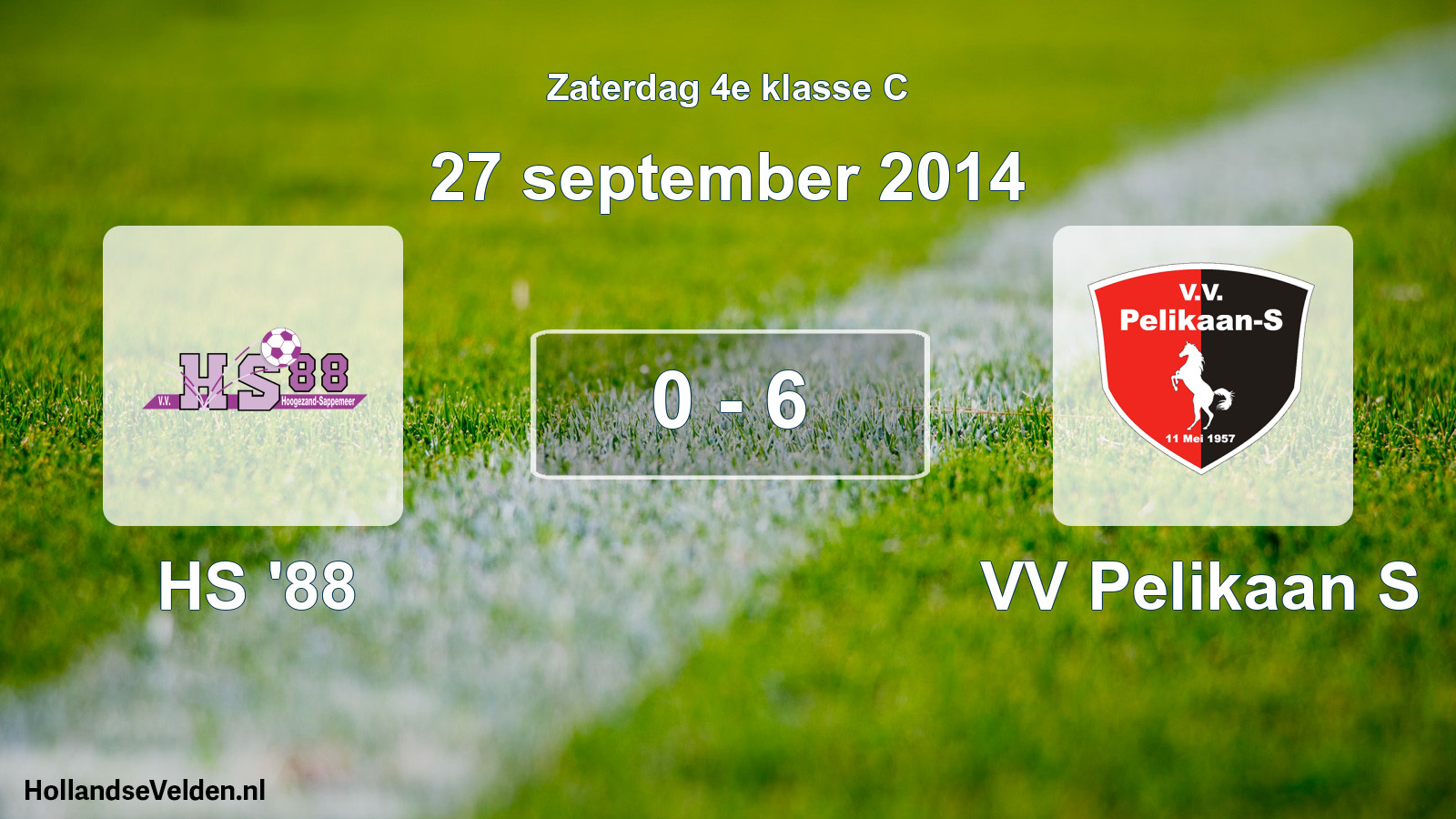Total number of matches played: HS '88 - VV Pelikaan S 0 - 6 (27 September 2014)