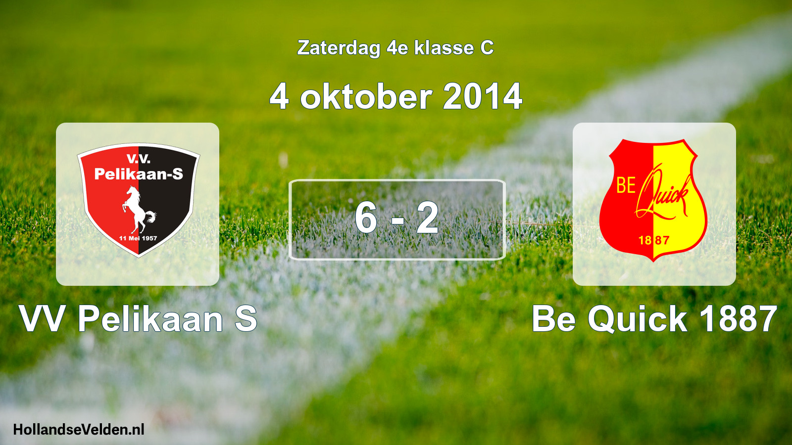 Total number of matches played: VV Pelikaan S - Be Quick 1887 6 - 2 (4 October 2014)