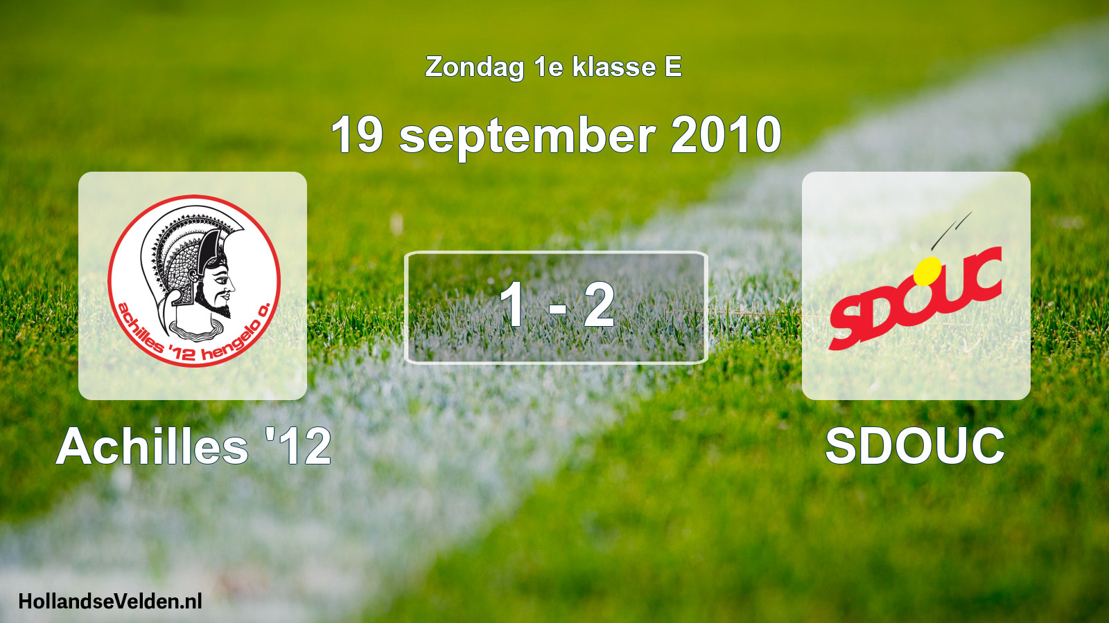 Total number of matches played: Achilles '12 - SDOUC 1 - 2 (19 September 2010)