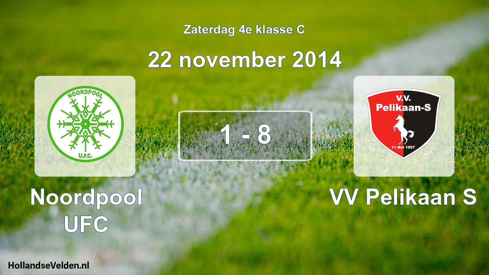Total number of matches played: Noordpool UFC - VV Pelikaan S 1 - 8 (22 November 2014)