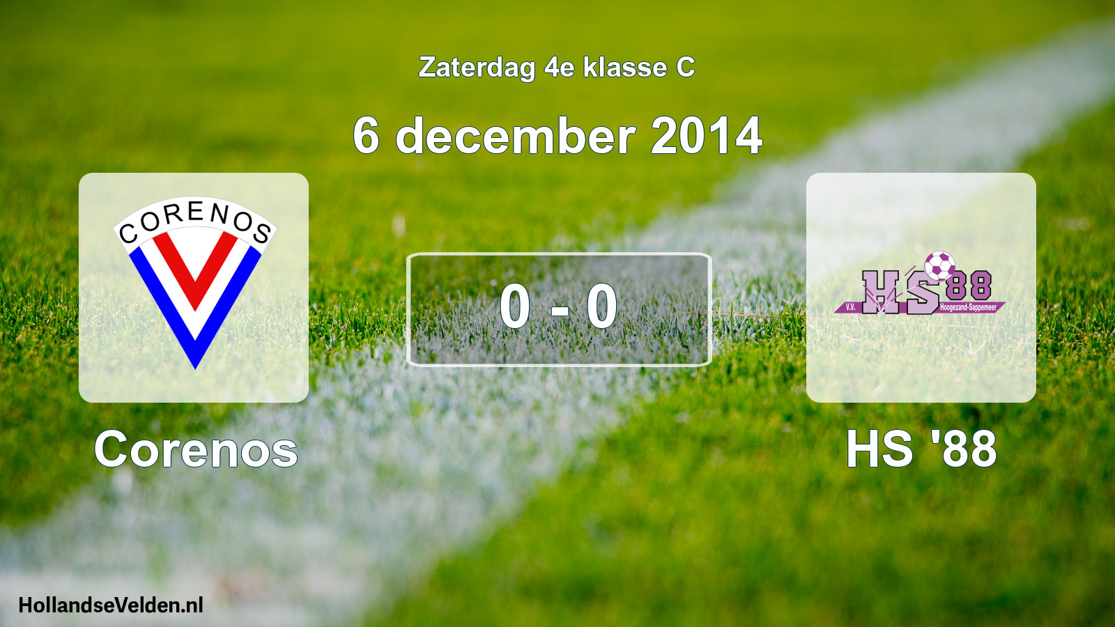 Total number of matches played: Corenos - HS '88 0 - 0 (6 December 2014)