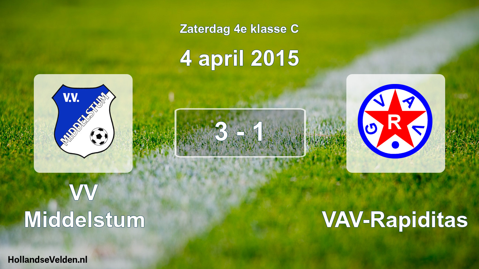 Total number of matches played: VV Middelstum - GVAV-Rapiditas 3 - 1 (4 April 2015)