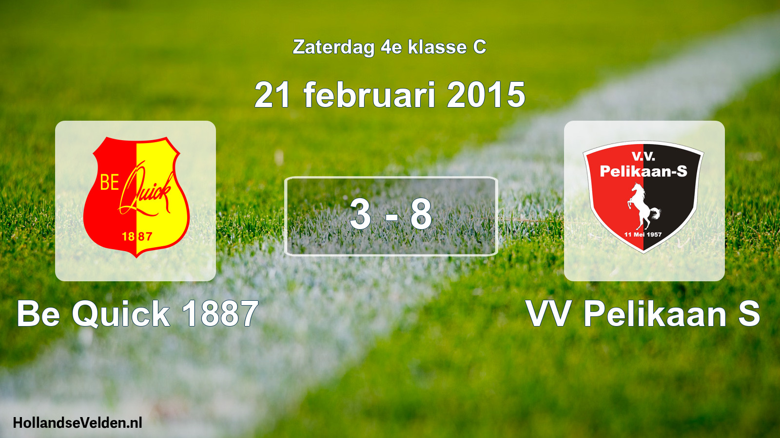 Total number of matches played: Be Quick 1887 - VV Pelikaan S 3 - 8 (21 February 2015)