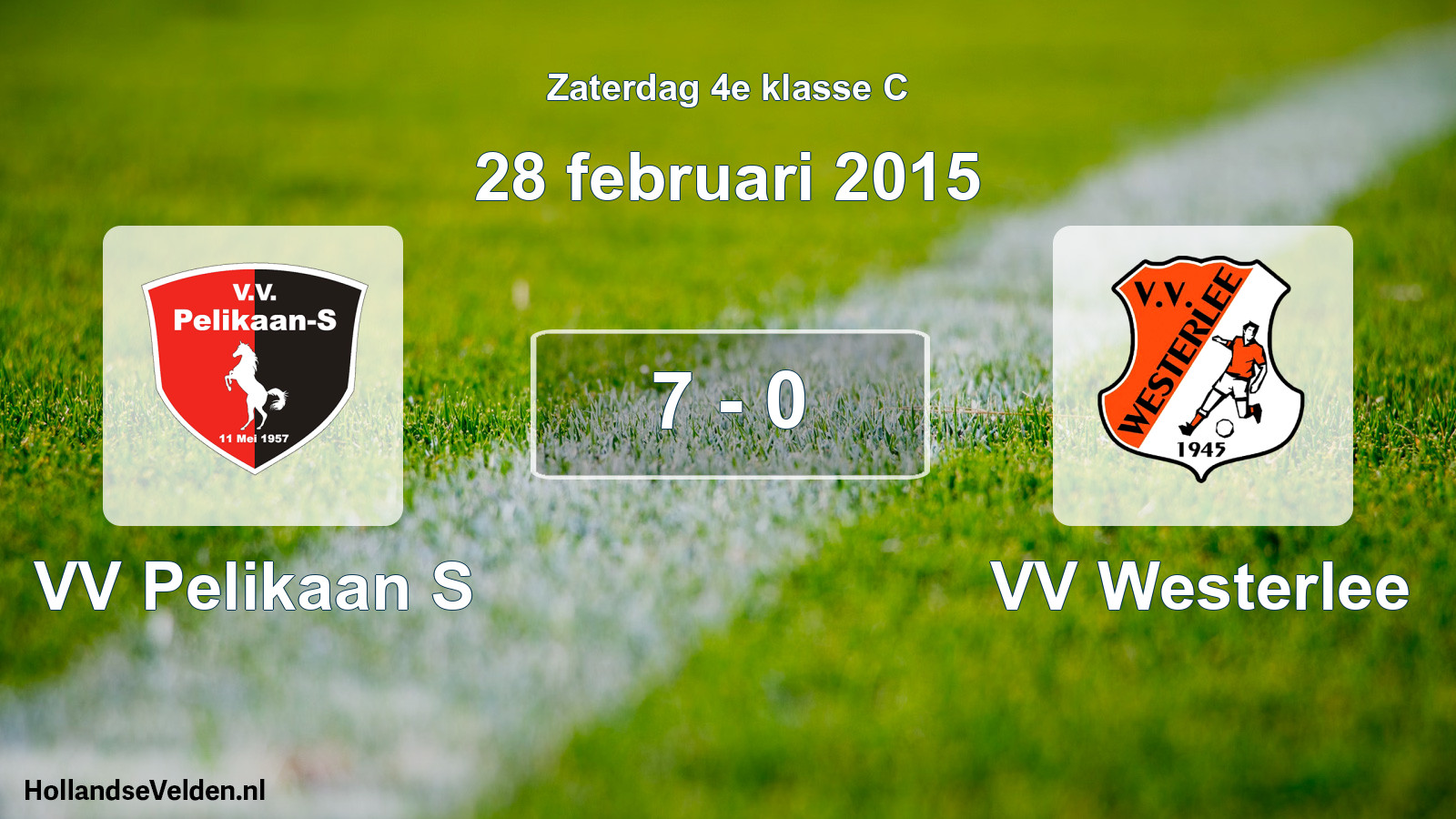 Total number of matches played: VV Pelikaan S - VV Westerlee 7 - 0 (28 February 2015)