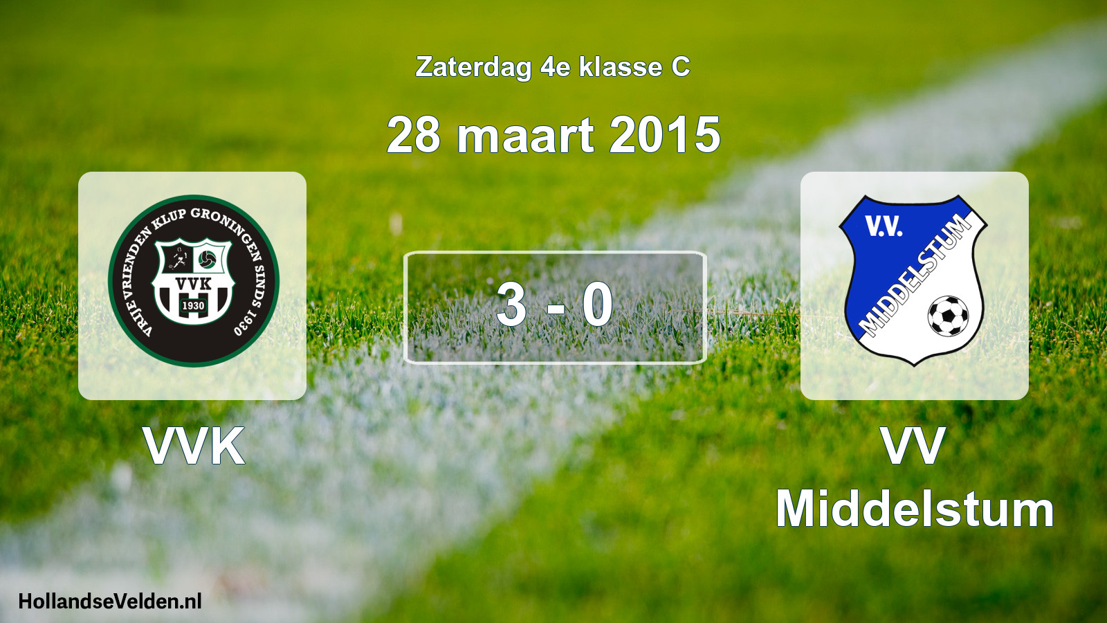 Total number of matches played: VVK - VV Middelstum 3 - 0 (28 March 2015)