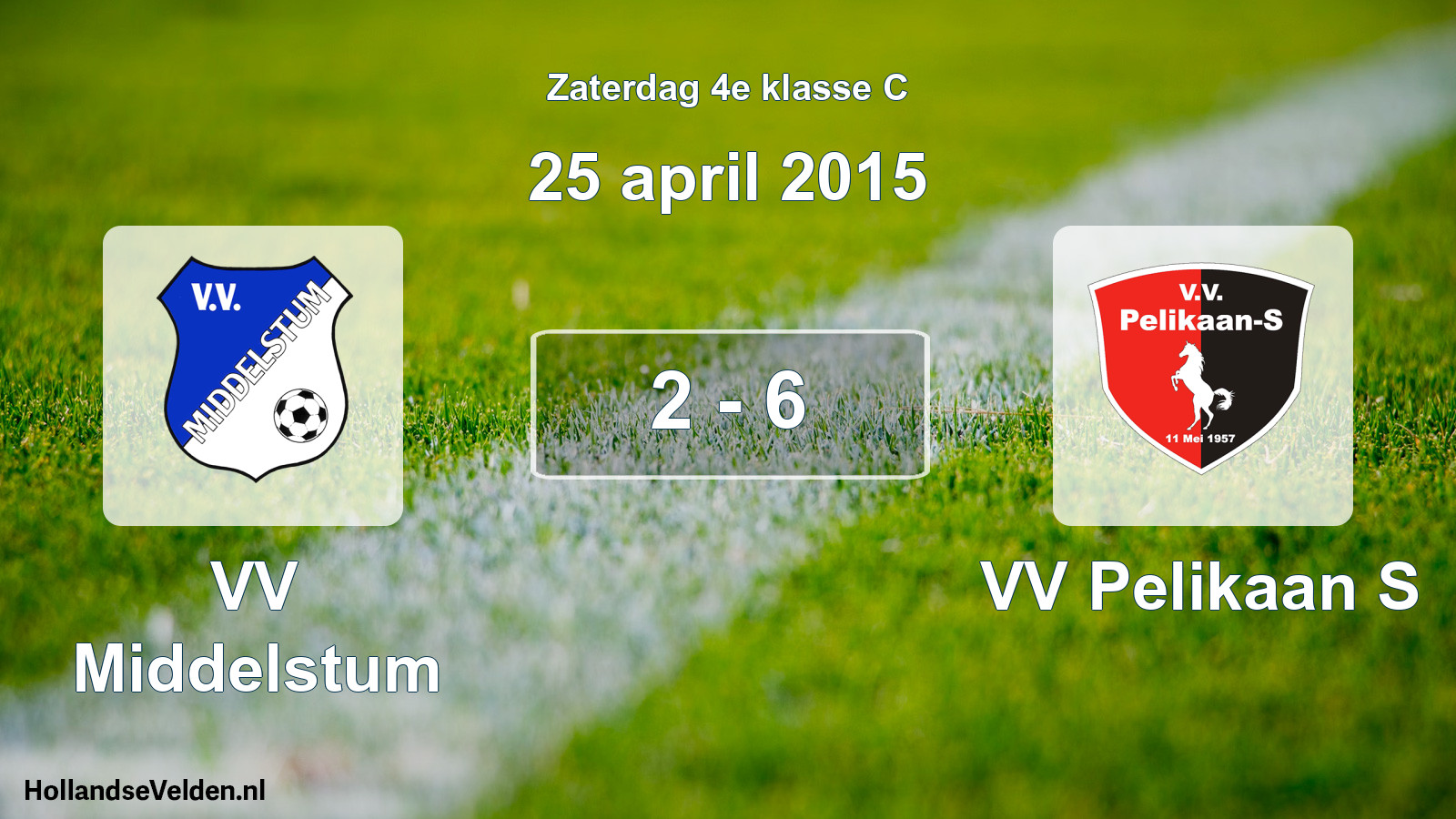 Total number of matches played: VV Middelstum - VV Pelikaan S 2 - 6 (25 April 2015)