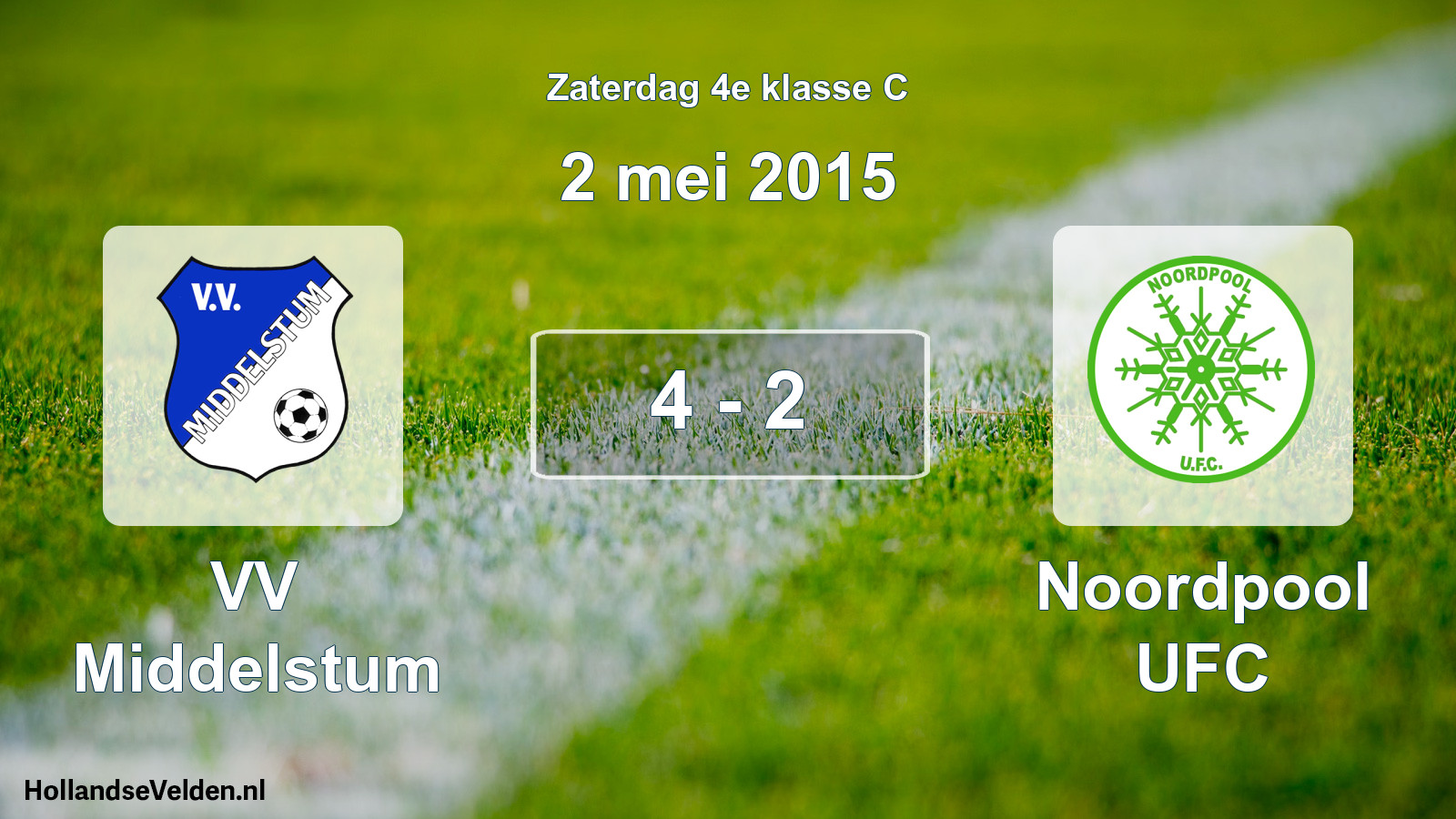 Total number of matches played: VV Middelstum - Noordpool UFC 4 - 2 (2 May 2015)