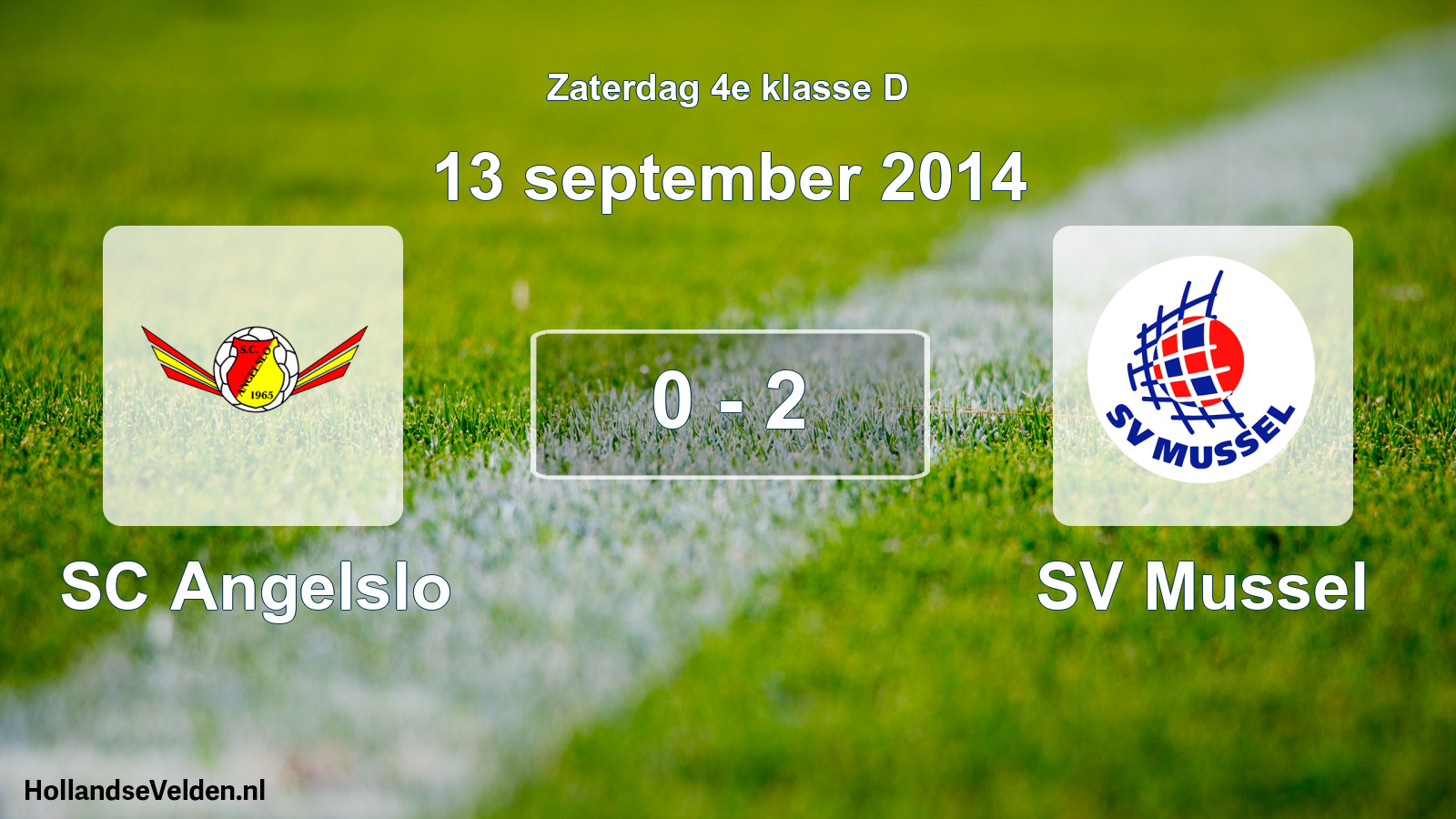 Total number of matches played: SC Angelslo - SV Mussel 0 - 2 (13 September 2014)