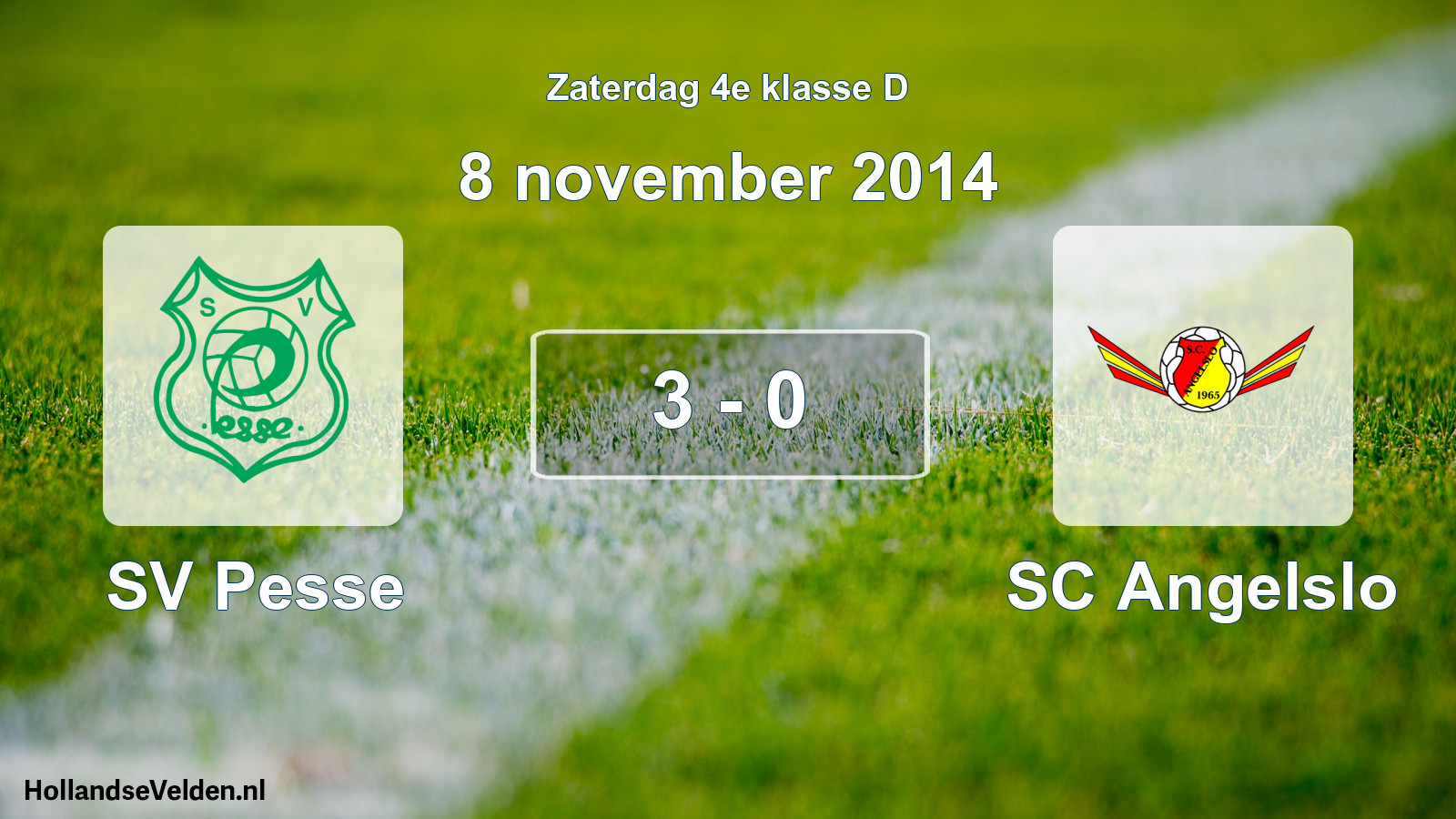 Total number of matches played: SV Pesse - SC Angelslo 3 - 0 (8 November 2014)