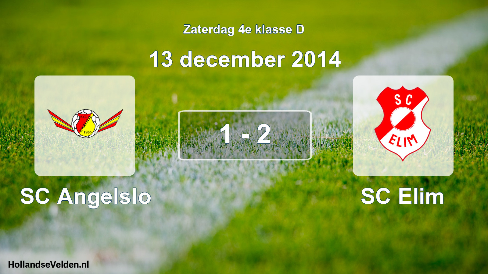 Total number of matches played: SC Angelslo - SC Elim 1 - 2 (13 December 2014)