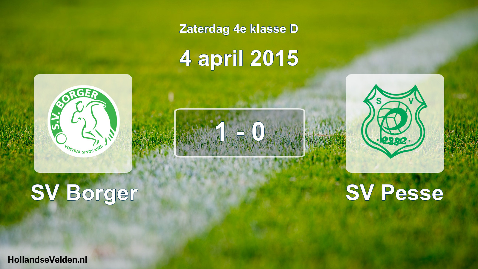 Total number of matches played: SV Borger - SV Pesse 1 - 0 (4 April 2015)