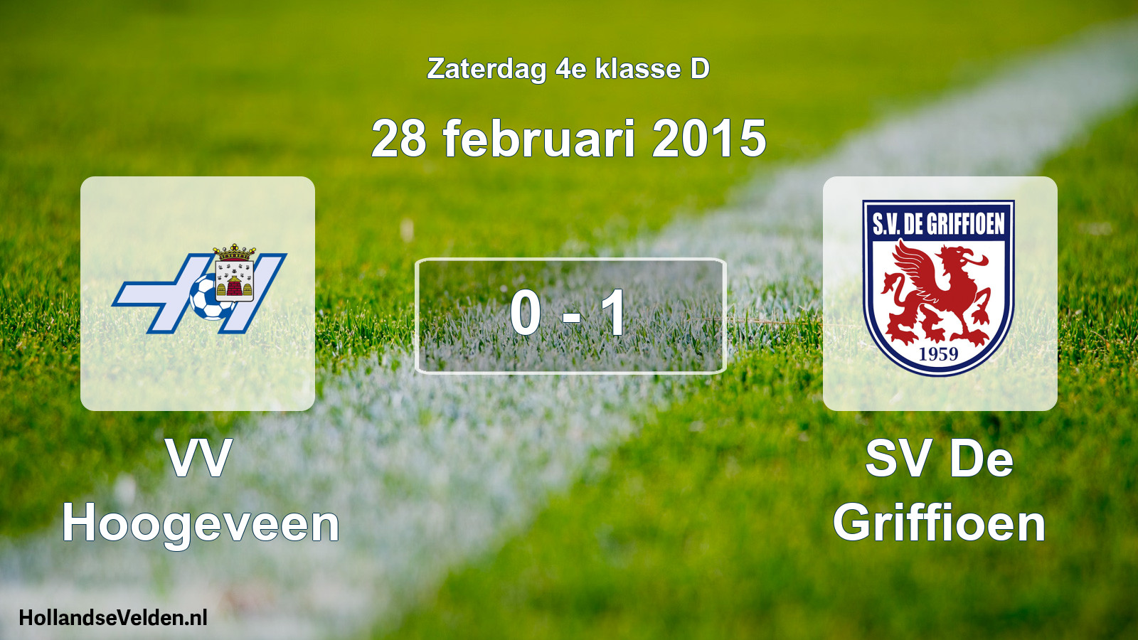 Total number of matches played: VV Hoogeveen - SV De Griffioen 0 - 1 (28 February 2015)
