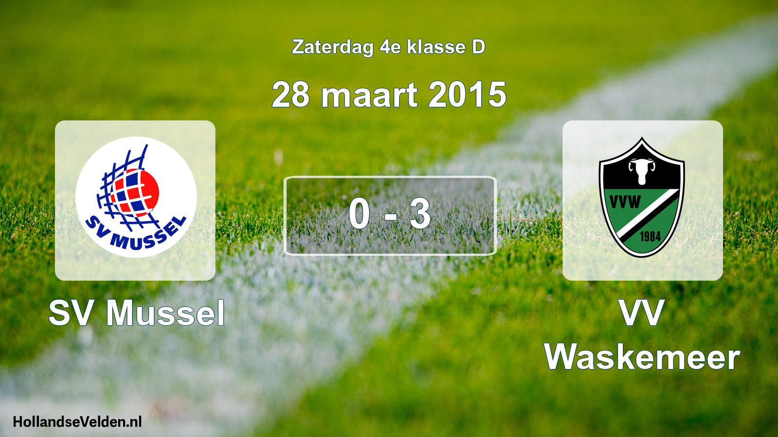 Total number of matches played: SV Mussel - VV Waskemeer 0 - 3 (28 March 2015)