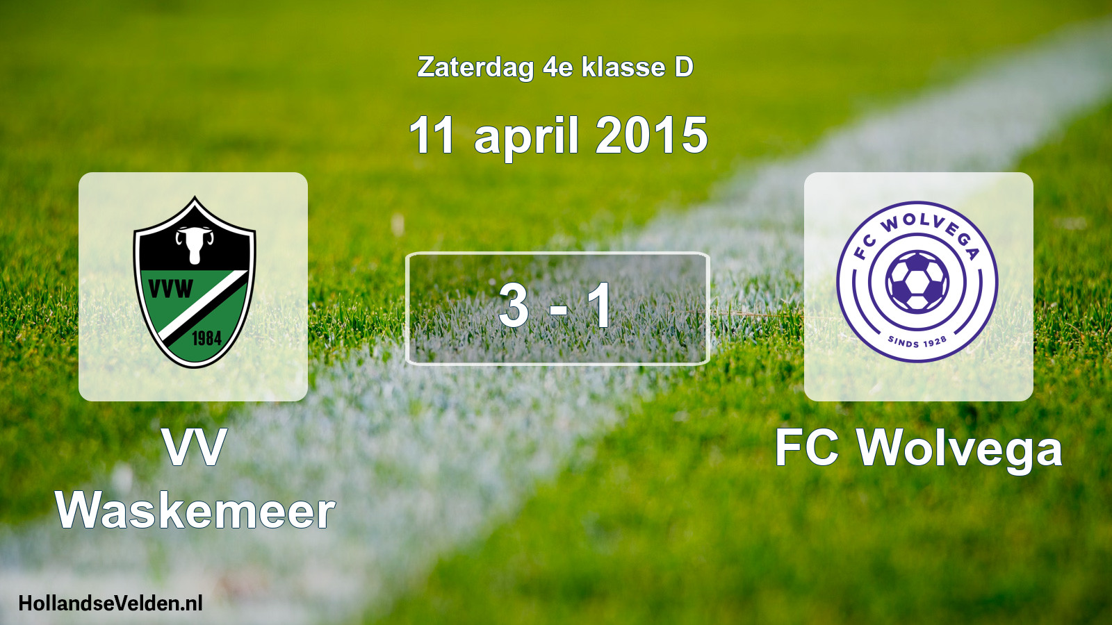 Total number of matches played: VV Waskemeer - FC Wolvega 3 - 1 (11 April 2015)