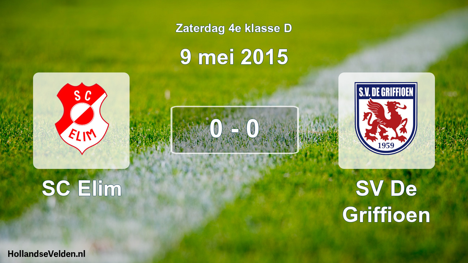 Total number of matches played: SC Elim - SV De Griffioen 0 - 0 (9 May 2015)