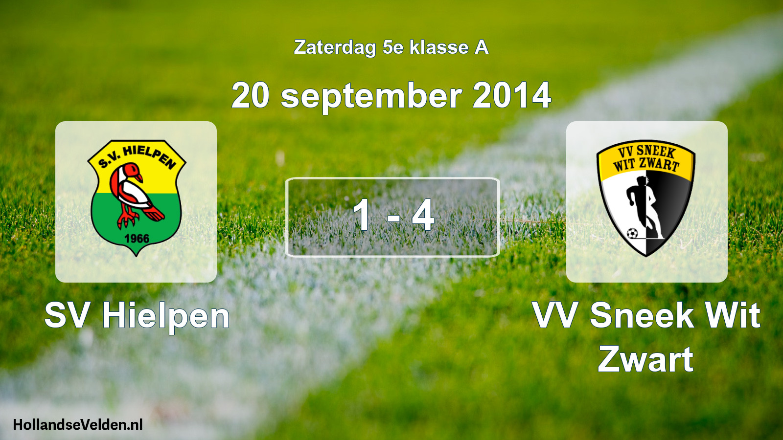 Total number of matches played: SV Hielpen - VV Sneek Wit Zwart 1 - 4 (20 September 2014)