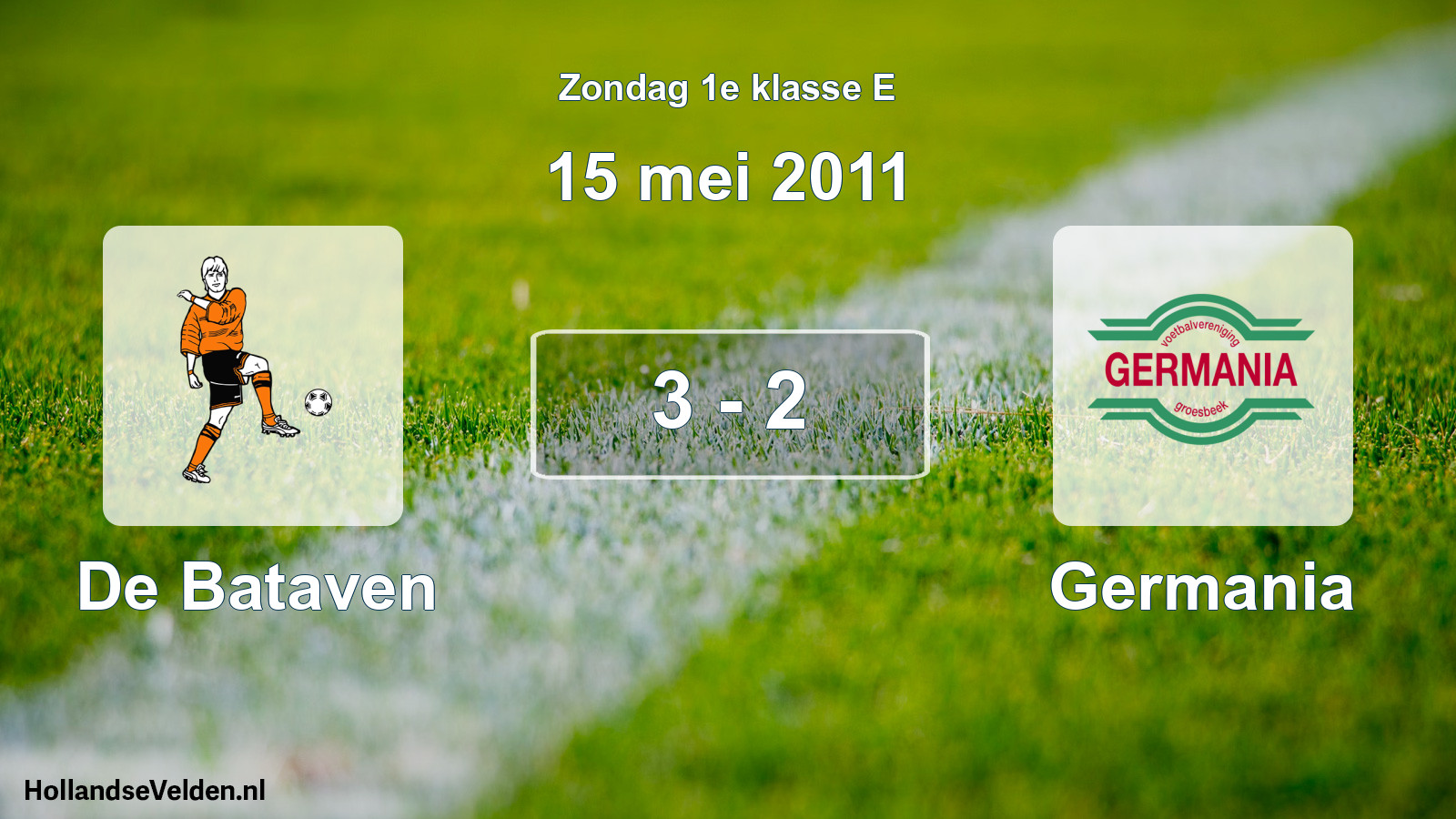 Total number of matches played: De Bataven - Germania 3 - 2 (15 May 2011)