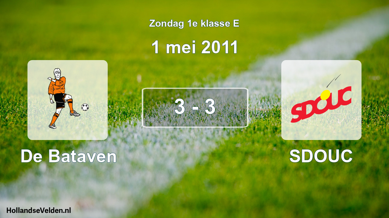 Total number of matches played: De Bataven - SDOUC 3 - 3 (1 May 2011)