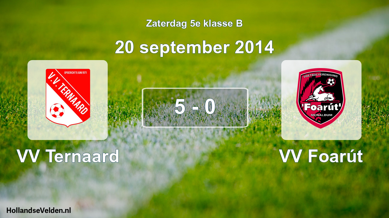 Total number of matches played: VV Ternaard - VV Foarút 5 - 0 (20 September 2014)