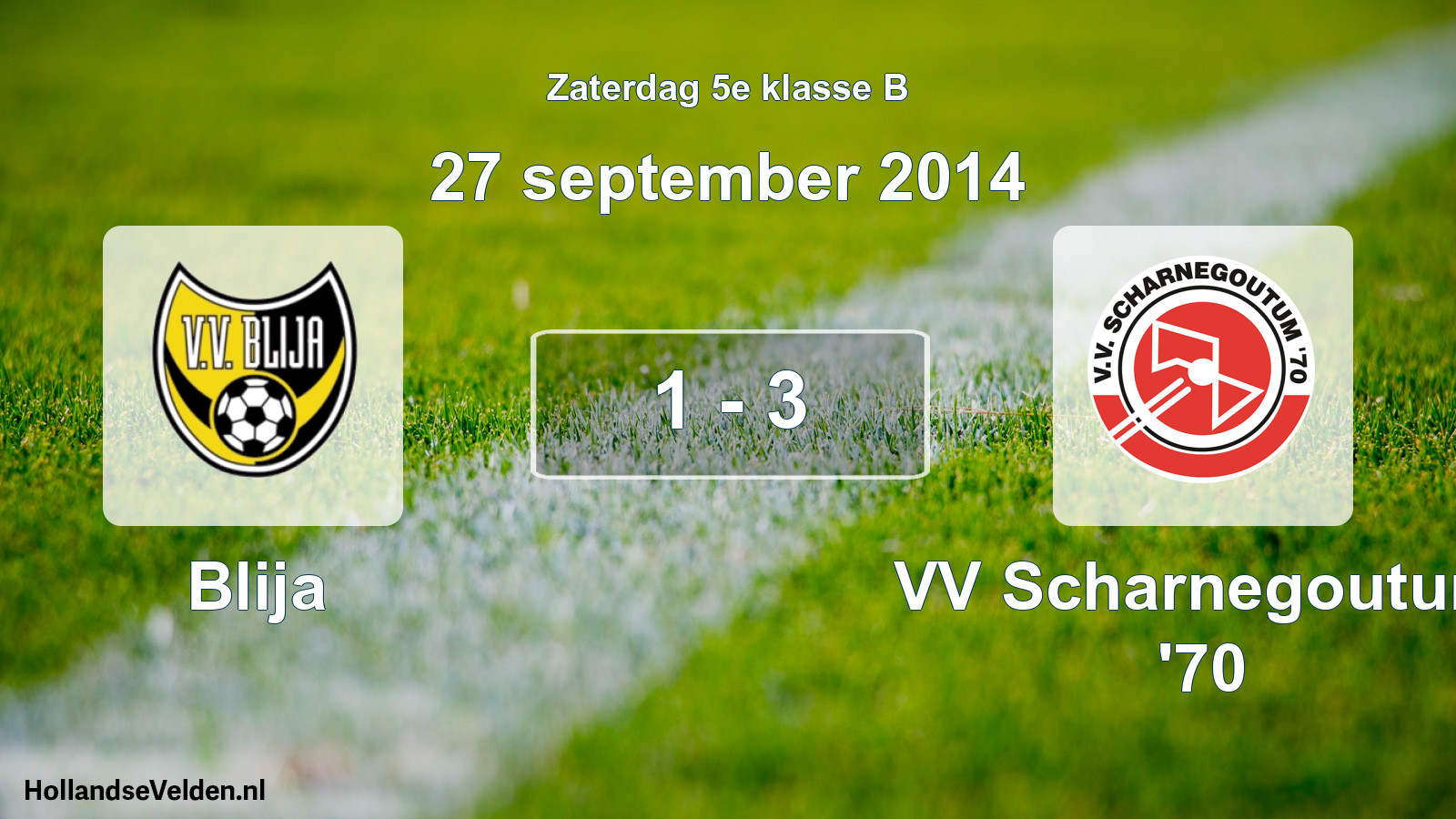 Total number of matches played: Blija - VV Scharnegoutum '70 1 - 3 (27 September 2014)
