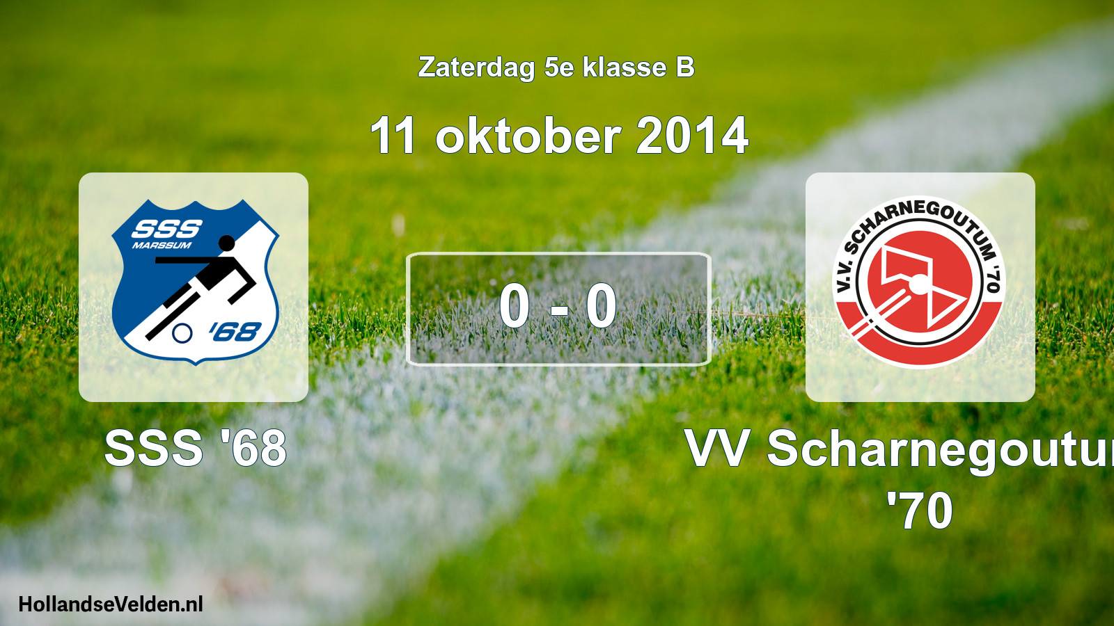 Total number of matches played: SSS '68 - VV Scharnegoutum '70 0 - 0 (11 October 2014)