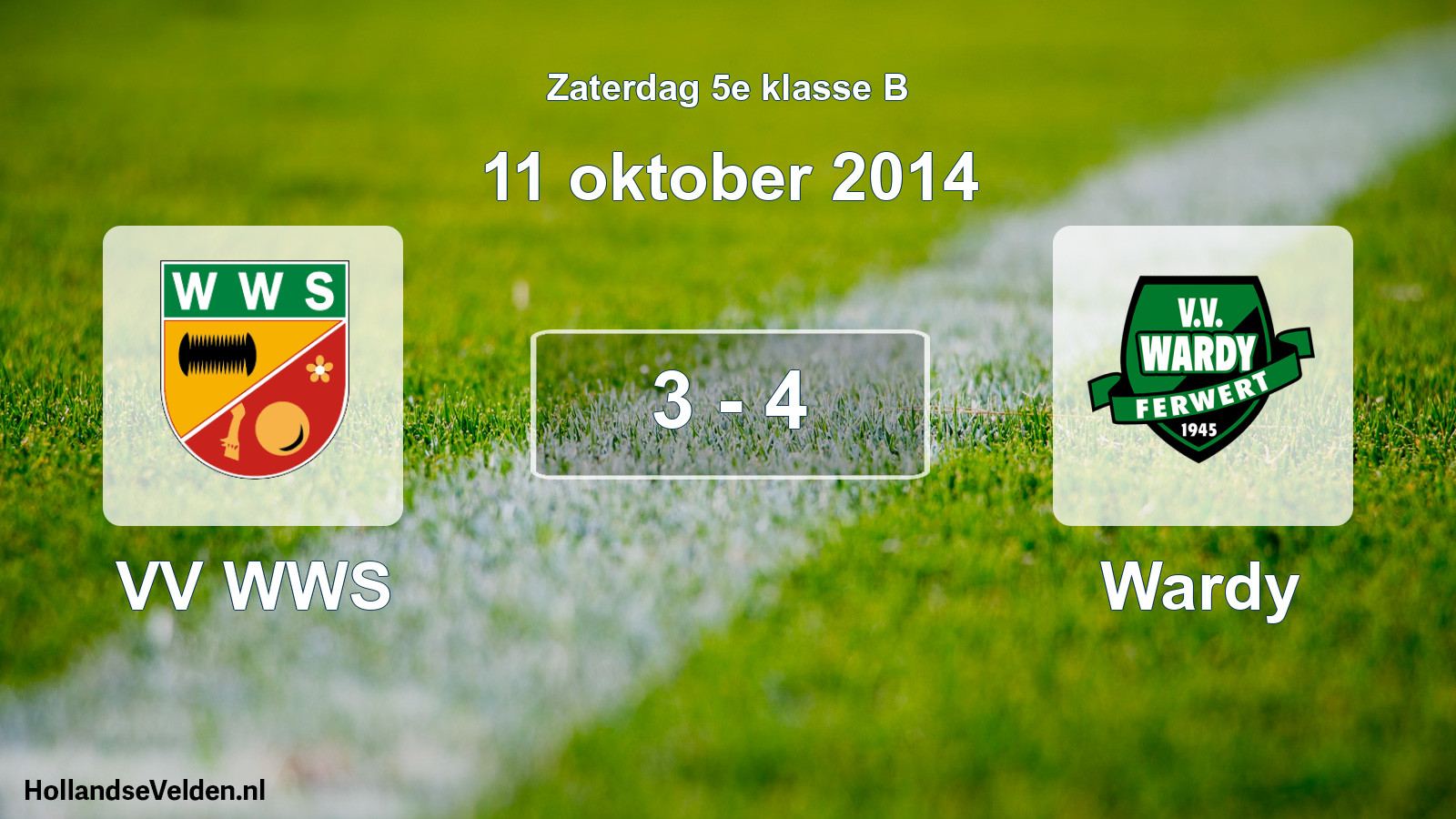 Total number of matches played: VV WWS - Wardy 3 - 4 (11 October 2014)
