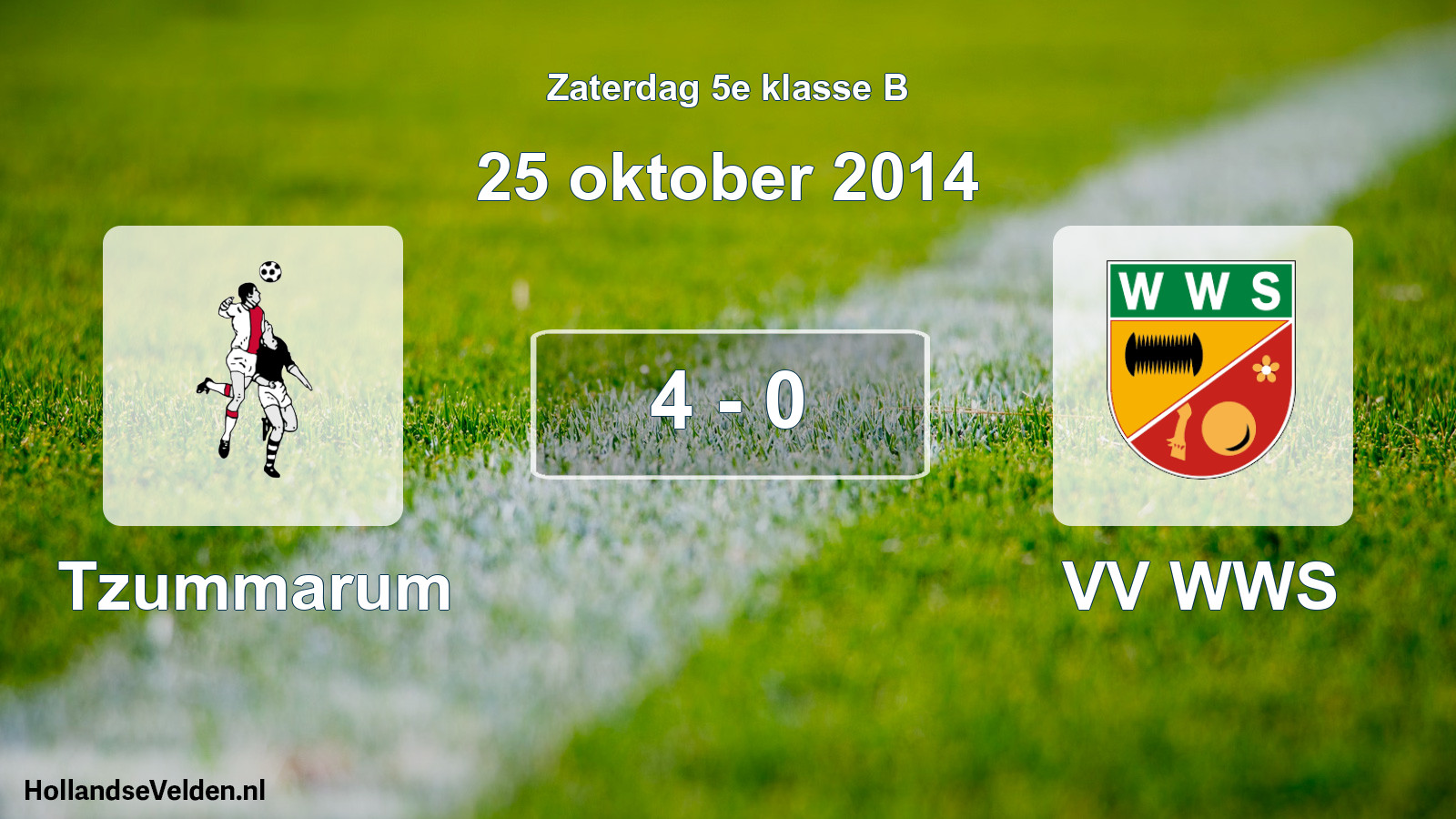 Total number of matches played: Tzummarum - VV WWS 4 - 0 (25 October 2014)