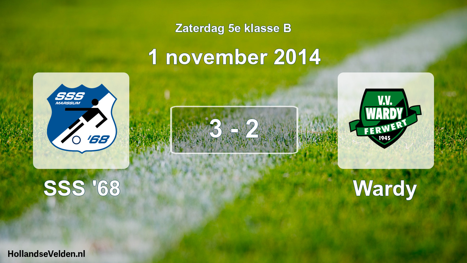 Total number of matches played: SSS '68 - Wardy 3 - 2 (1 November 2014)