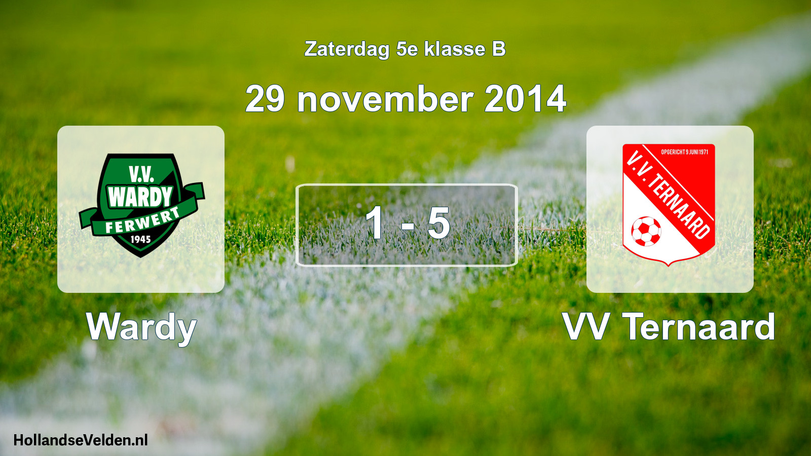 Total number of matches played: Wardy - VV Ternaard 1 - 5 (29 November 2014)