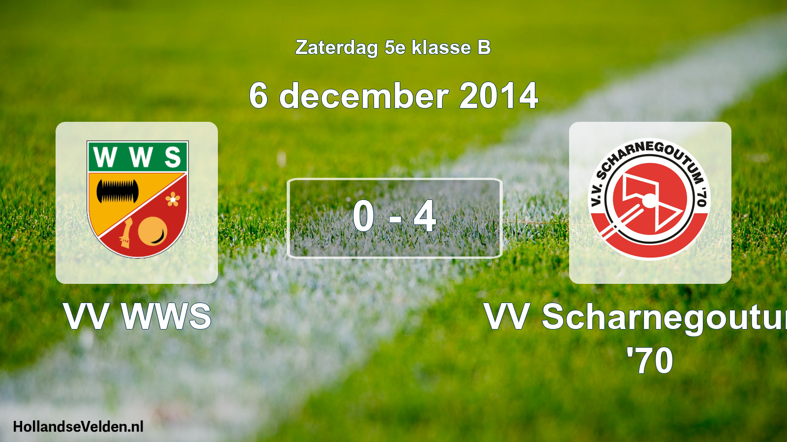 Total number of matches played: VV WWS - VV Scharnegoutum '70 0 - 4 (6 December 2014)