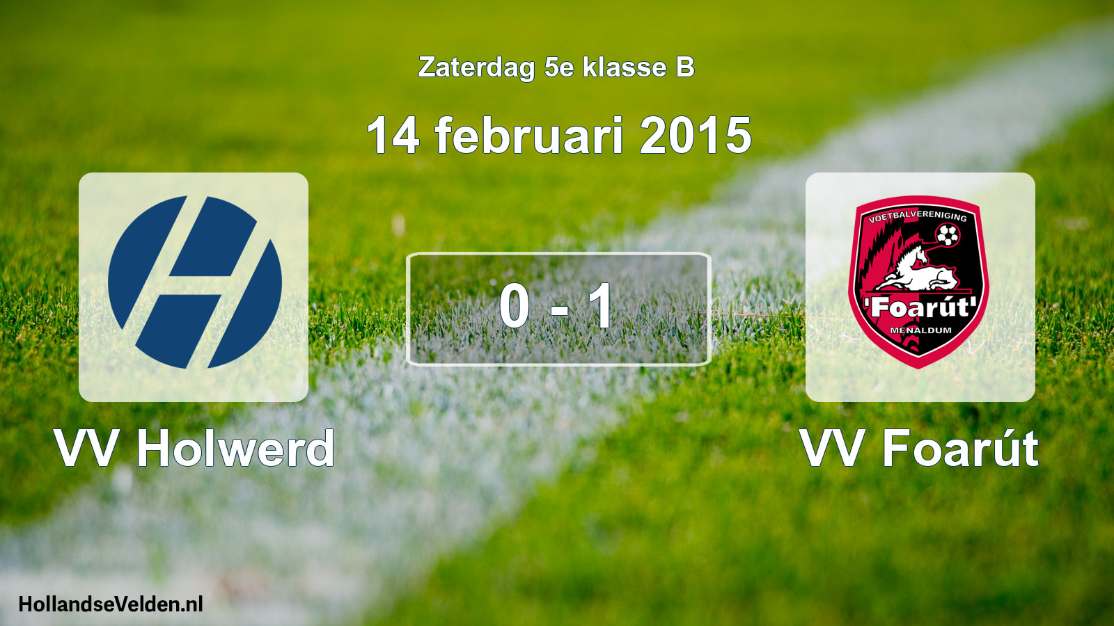 Total number of matches played: VV Holwerd - VV Foarút 0 - 1 (14 February 2015)