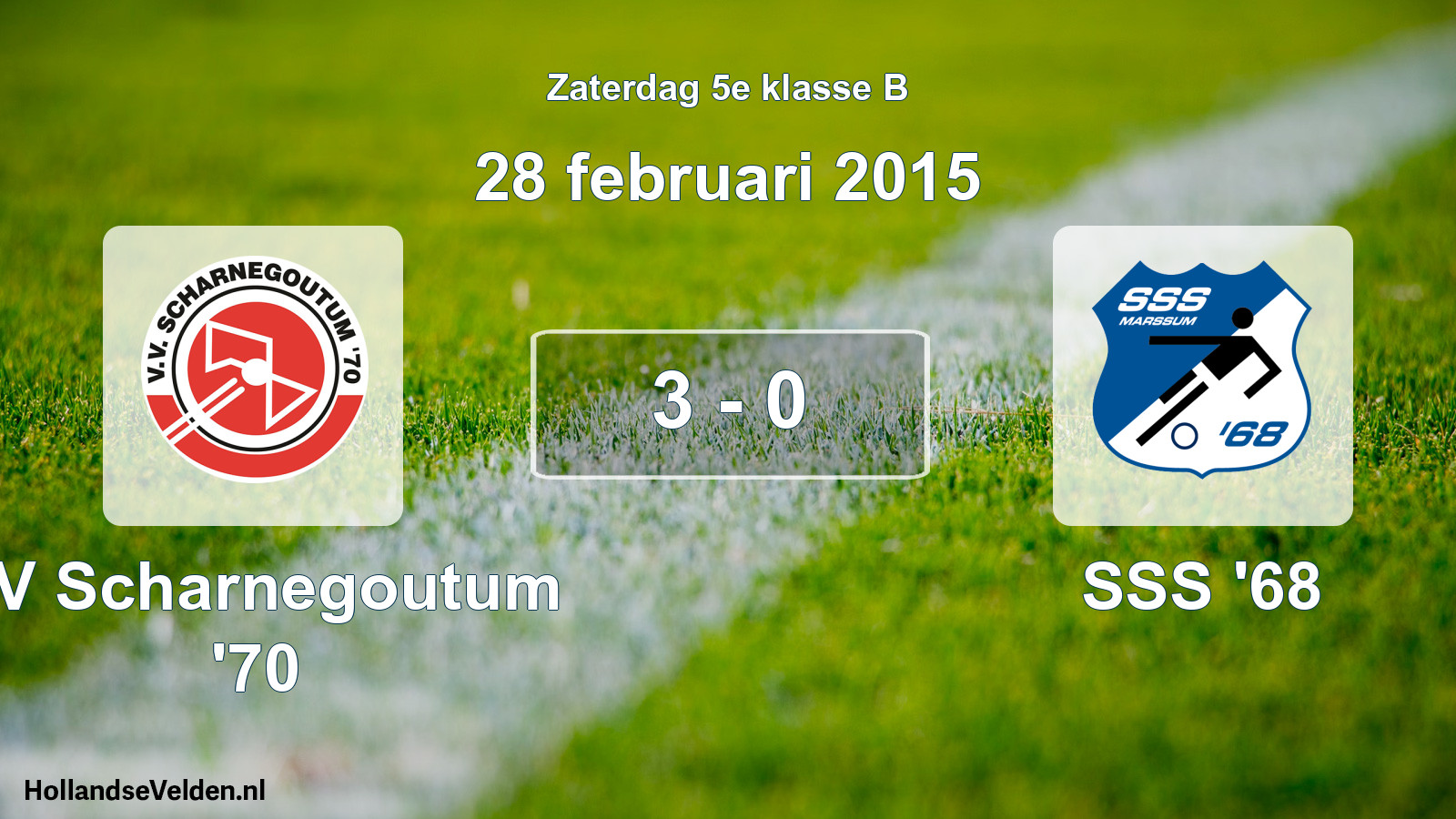 Total number of matches played: VV Scharnegoutum '70 - SSS '68 3 - 0 (28 February 2015)