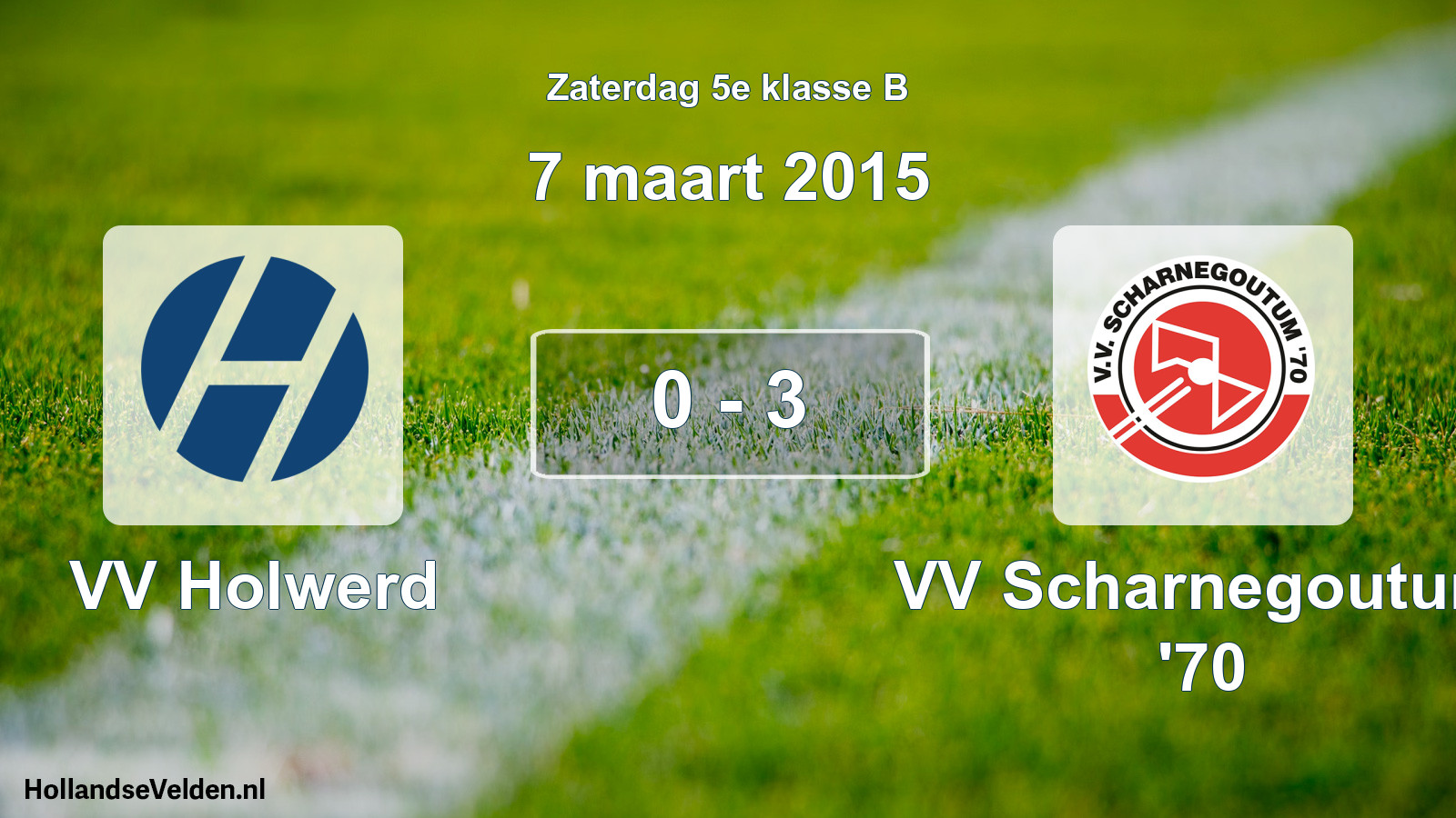 Total number of matches played: VV Holwerd - VV Scharnegoutum '70 0 - 3 (7 March 2015)