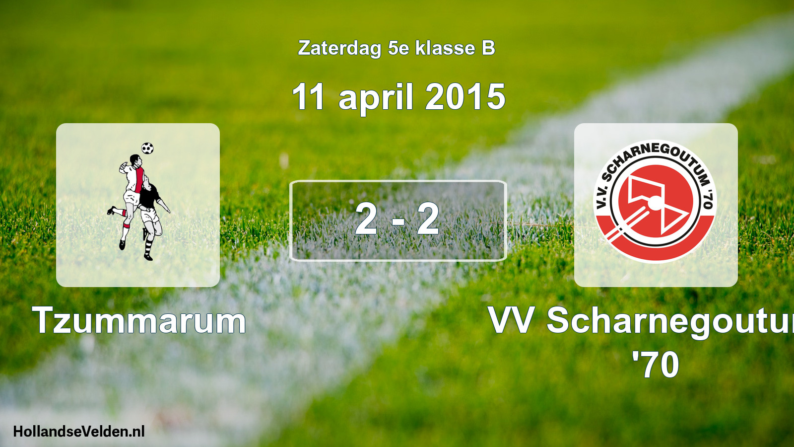 Total number of matches played: Tzummarum - VV Scharnegoutum '70 2 - 2 (11 April 2015)