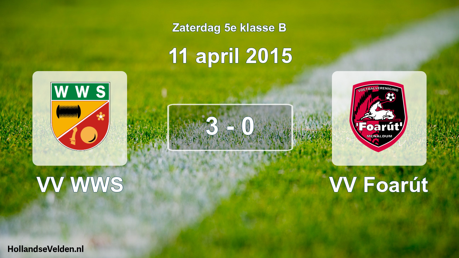 Total number of matches played: VV WWS - VV Foarút 3 - 0 (11 April 2015)