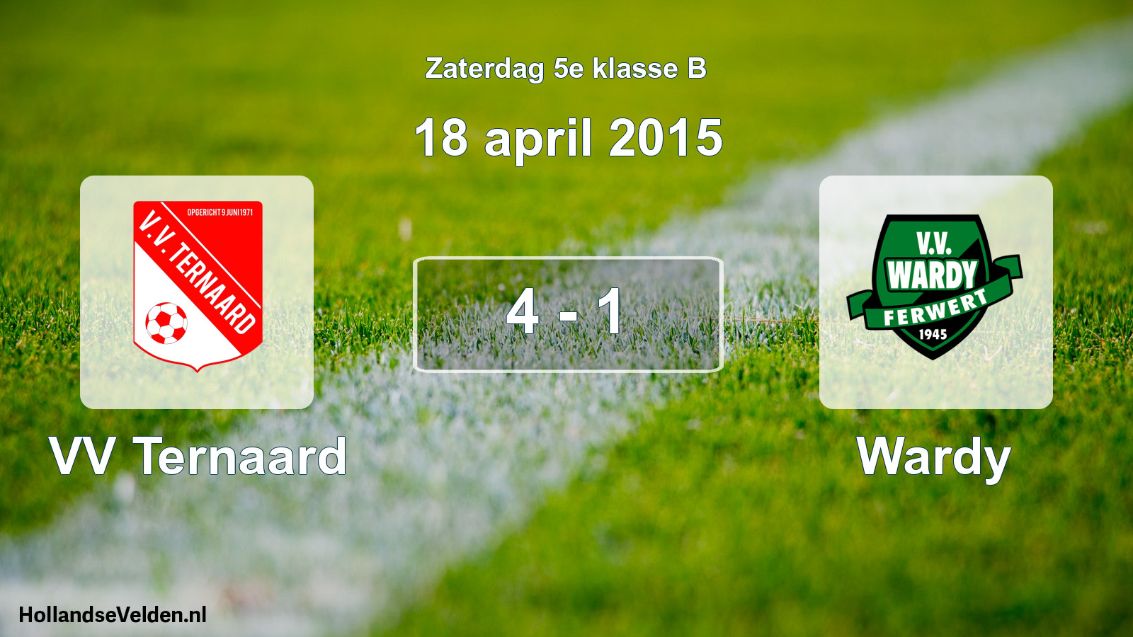 Total number of matches played: VV Ternaard - Wardy 4 - 1 (18 April 2015)