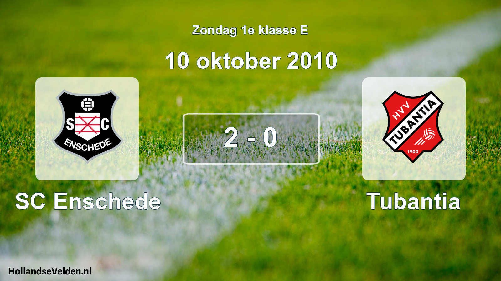 Total number of matches played: SC Enschede - Tubantia 2 - 0 (10 October 2010)