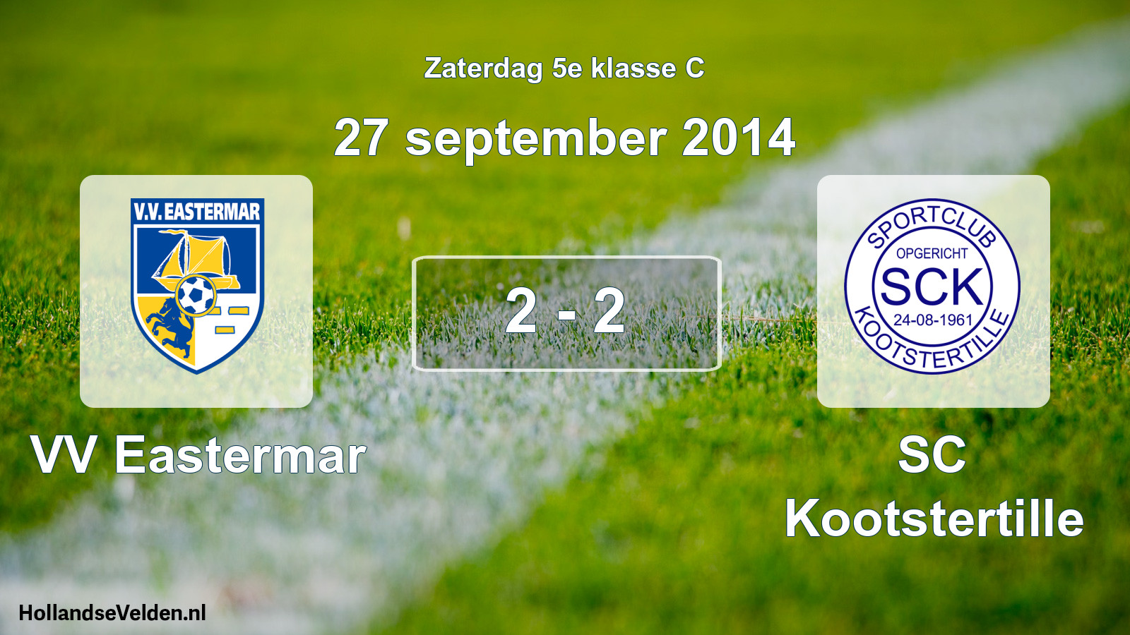 Total number of matches played: VV Eastermar - SC Kootstertille 2 - 2 (27 September 2014)