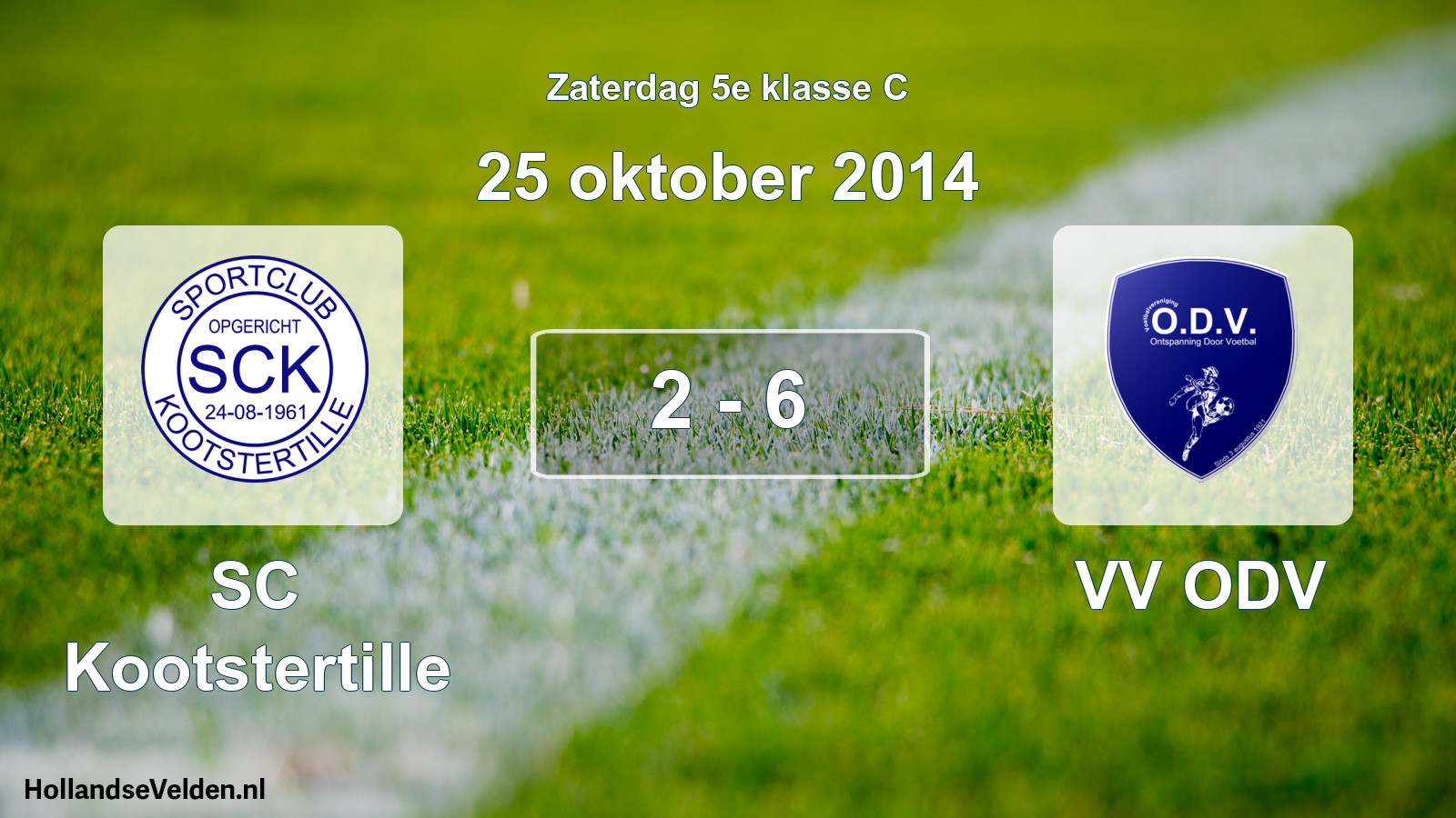 Total number of matches played: SC Kootstertille - VV ODV 2 - 6 (25 October 2014)