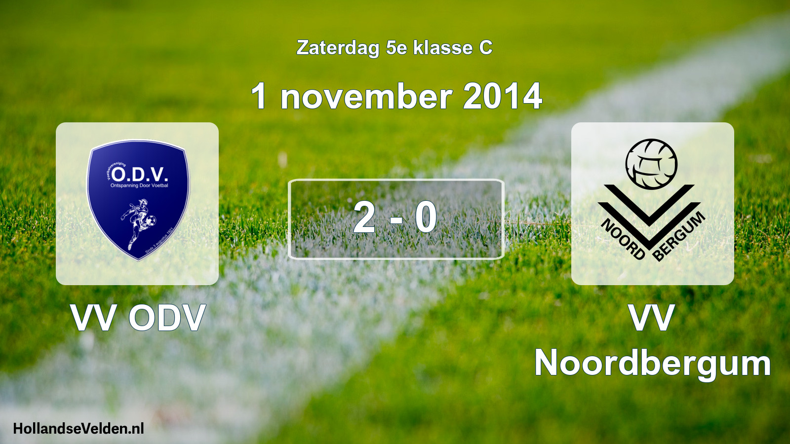 Total number of matches played: VV ODV - VV Noordbergum 2 - 0 (1 November 2014)